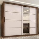 Ver imagem 2 de Guarda Roupa Casal 2 Portas de Correr com Espelho Imperio 272 cm Jacaranda Off White Zanz