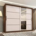 Ver imagem 6 de Guarda Roupa Casal 2 Portas de Correr com Espelho Imperio 272 cm Jacaranda Off White Zanz