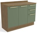 Ver imagem 1 de Armário de Cozinha Balcão 2 Portas e 3 Gavetas 120cm com Tampo M624 Botanic Kappesberg