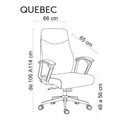 Ver imagem 3 de Cadeira para Escritório PU 114x66cm Quebec Cinza Rivatti