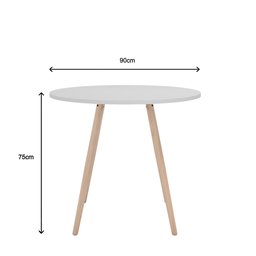 Conjunto Mesa de Jantar Redonda 90x90 Escandinavo Branca com 4 Cadeiras Gruvyer Pretas - 2