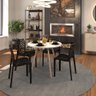 Conjunto Mesa de Jantar Redonda 90x90 Escandinavo Branca com 4 Cadeiras Gruvyer Pretas - 4