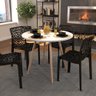 Conjunto Mesa de Jantar Redonda 90x90 Escandinavo Branca com 4 Cadeiras Gruvyer Pretas - 3