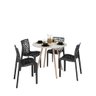 Conjunto Mesa de Jantar Redonda 90x90 Escandinavo Branca com 4 Cadeiras Gruvyer Pretas - 1