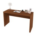 Ver imagem 2 de Escritório com Mesa para Computador Simples Gavetas com Armário Prateleiras Portas Amendoa - Fdecor