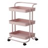 Carrinho Auxiliar Studio Lash Design Salao Estetica 3 Prateleiras Multiuso com Rodinhas e Alça Rose - 1