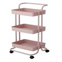 Ver imagem 1 de Carrinho Auxiliar Studio Lash Design Salao Estetica 3 Prateleiras Multiuso com Rodinhas e Alça Rose