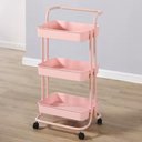 Ver imagem 5 de Carrinho Auxiliar Studio Lash Design Salao Estetica 3 Prateleiras Multiuso com Rodinhas e Alça Rose
