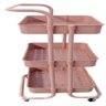 Carrinho Auxiliar Studio Lash Design Salao Estetica 3 Prateleiras Multiuso com Rodinhas e Alça Rose - 4