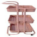 Ver imagem 4 de Carrinho Auxiliar Studio Lash Design Salao Estetica 3 Prateleiras Multiuso com Rodinhas e Alça Rose