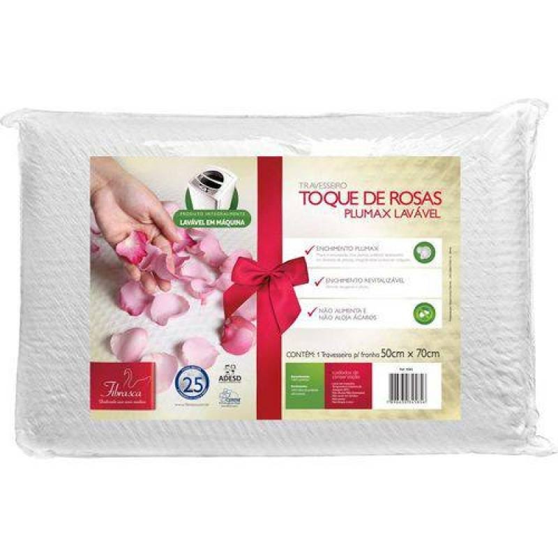 Travesseiro Plumax Toque de Rosas Lavável - Fibrasca