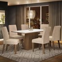 Ver imagem 3 de Conjunto Sala De Jantar Madesa Mesa 6 Cadeiras Rustic/branco