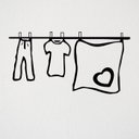 Ver imagem 1 de Adesivo Decorativo Lavanderia Varal 50cm:preto