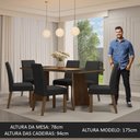 Ver mais imagens de Conjunto Sala de Jantar Mesa Tampo de Vidro 6 Cadeiras Madesa Rustic-preto-oxford