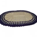 Ver imagem 4 de Tapete de Crochê Oval Branco e Azul Artesanal