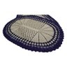Tapete de Crochê Oval Branco e Azul Artesanal - 2