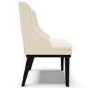 Ver imagem 3 de Kit 2 Cadeiras Decorativas Sala de Jantar Base Fixa de Madeira Firenze Veludo Bege/preto G19