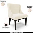 Ver imagem 7 de Kit 2 Cadeiras Decorativas Sala de Jantar Base Fixa de Madeira Firenze Veludo Bege/preto G19