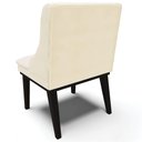 Ver imagem 2 de Kit 2 Cadeiras Decorativas Sala de Jantar Base Fixa de Madeira Firenze Veludo Bege/preto G19