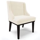 Ver imagem 4 de Kit 2 Cadeiras Decorativas Sala de Jantar Base Fixa de Madeira Firenze Veludo Bege/preto G19