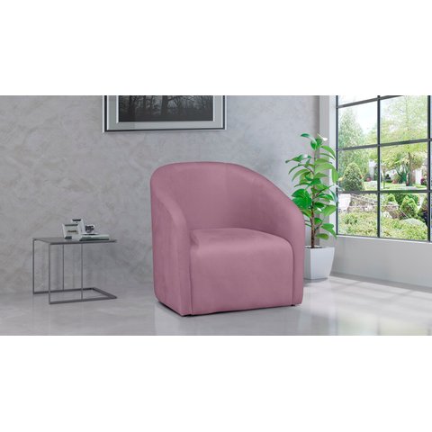 Poltrona Decorativa Lara Veludo Rose - Lm Decor