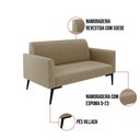 Ver imagem 2 de Sofá Namoradeira com Poltrona Pés Villach Marisa Suede D03 - D\'rossi Cor Marrom Rato
