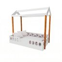 Ver imagem 1 de Cama Casal Agatha MDF com Colchão Enxoval Completo Trança 5,5m Quarto Menina Baby - Rosa e Cinza