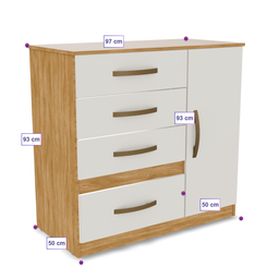 Comoda Sapateira 4 Gav Venus Moval Freijó Off White - 5