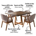 Ver imagem 2 de Mesa de Jantar Isabela 1,20 Freijó Pés Cerejeira Madeira Maciça 4 Cadeiras Helen Design - Bege Linho