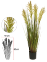 Ver imagem 1 de Planta Artificial Folhagem Grass Graos C/pote X4 Verde 90cm