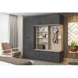 Guarda-Roupas Modulado 2 Gavetas c/suportes Linha FREE - BE Mobiliário Espresso - 1