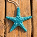 Ver imagem 3 de Estrela do Mar em Resina Azul Enfeite Casa Praia Oceano 16cm