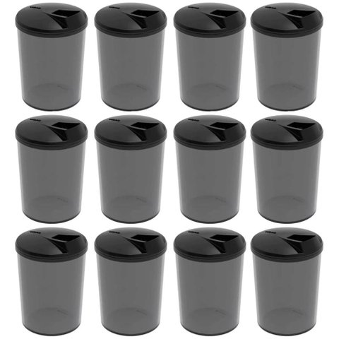 Kit 12 Farinheiras Porta Farofa Temperos Fumê com Tampa 400ml Crippa