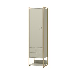 Closet Industrial Solteiro Armario com Cabideiro + 2 Gavetas Olivar - Off White - 1