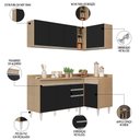 Ver imagem 3 de Armário de Cozinha Modulado de Canto Esquerdo 4 Peças Cp47 Balcão com Tampo Castanho/preto - Lumil L