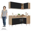 Ver imagem 5 de Armário de Cozinha Modulado de Canto Esquerdo 4 Peças Cp47 Balcão com Tampo Castanho/preto - Lumil L