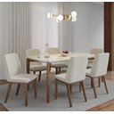 Ver imagem 1 de Mesa de Cozinha Madeira Donatella 6 Lugares com Vidro Retangular