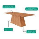 Ver imagem 4 de Mesa de Jantar 8 Lugares Tampo Mdf 210x100 Cm 21133 Cinamomo Molci