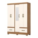 Ver imagem 1 de Guarda Roupa 5 Portas 2 Gavetas Nature/off White - Briz