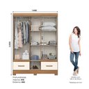 Ver imagem 4 de Guarda Roupa 5 Portas 2 Gavetas Nature/off White - Briz