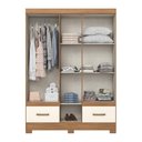 Ver imagem 2 de Guarda Roupa 5 Portas 2 Gavetas Nature/off White - Briz