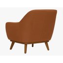 Ver imagem 4 de Poltrona Dekorien Paloma Linho Ferrugem Rústico Sala Base Madeira