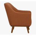 Ver imagem 5 de Poltrona Dekorien Paloma Linho Ferrugem Rústico Sala Base Madeira