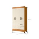 Ver imagem 3 de Guarda Roupa 4 Portas Roma Cinamomo Off White