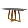 Mesa de Jantar Lectus Tampo Chanfrado 160x90 Ipê/Cinza - PR Móveis - 1
