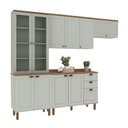 Ver imagem 2 de Cozinha Modulada Cristal 280 Cm Conjunto Provençal Completo Cor:mint com Ébano