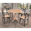 Ver imagem 1 de Mesa Jantar Madeira Maciça Redonda 1m Madalena Rústica com 4 Cadeiras Paris Base Alumínio Natural