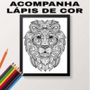Ver imagem 2 de Quadro Decorativo Para Colorir Leão 33x24cm - com vidro:Madeira preta