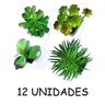 Suculenta Planta Artificial Kit 12 Unidades Festa Decoração - 1