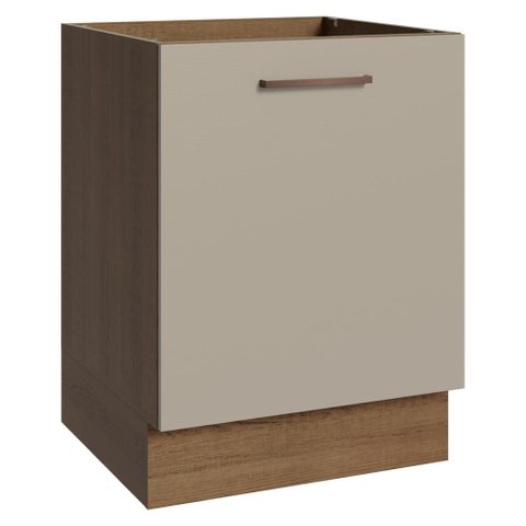 Balcão de Cozinha 60 cm 1 Porta (sem Tampo) Rustic/Crema Agata Madesa